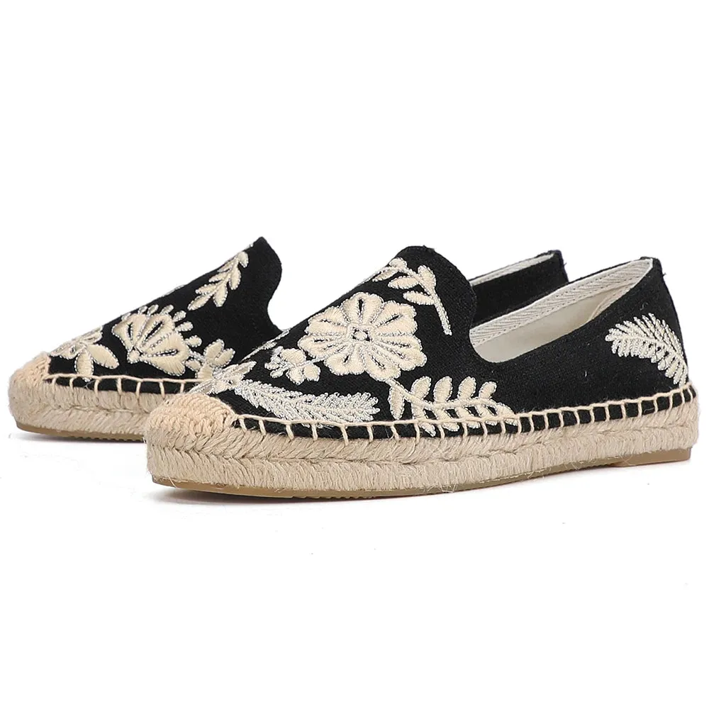 2024 Sapatos Womens Casual Espadrilles Slip-on Breathable Flax Hemp For Girl Shoes Fashion Embroidery Comfortable Ladies Girls