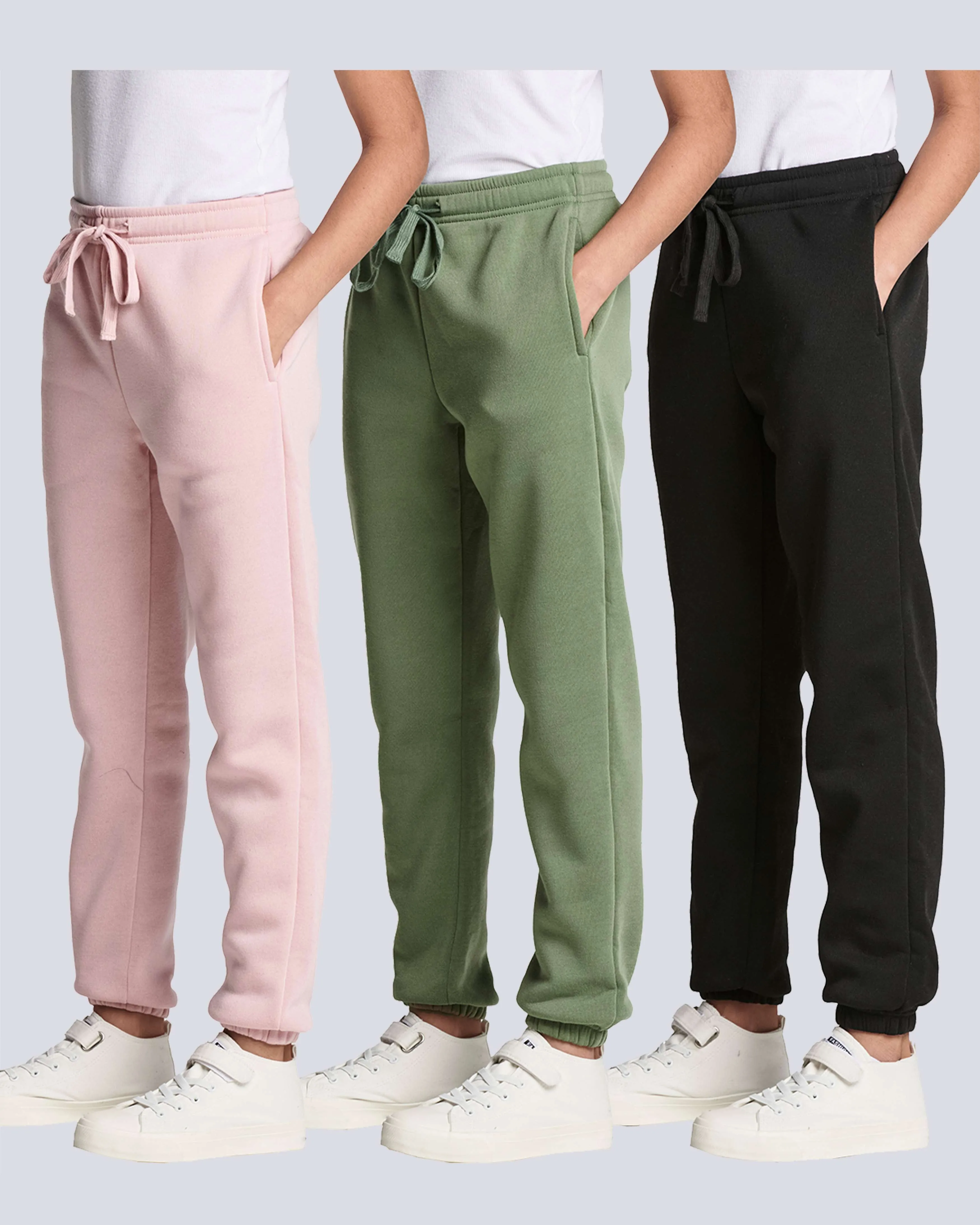 3 Pack: Girls' Active Fleece Jogger Pants