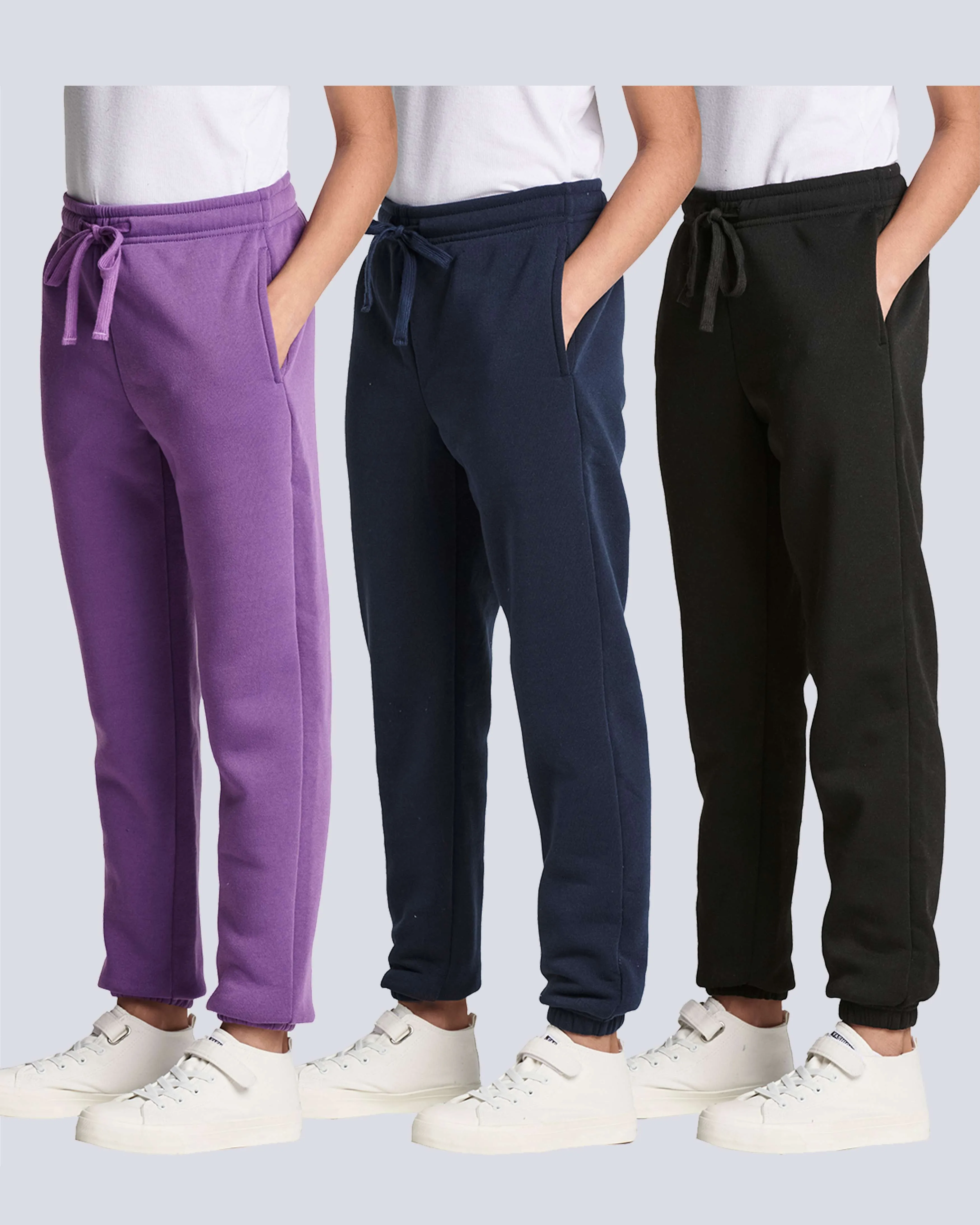 3 Pack: Girls' Active Fleece Jogger Pants