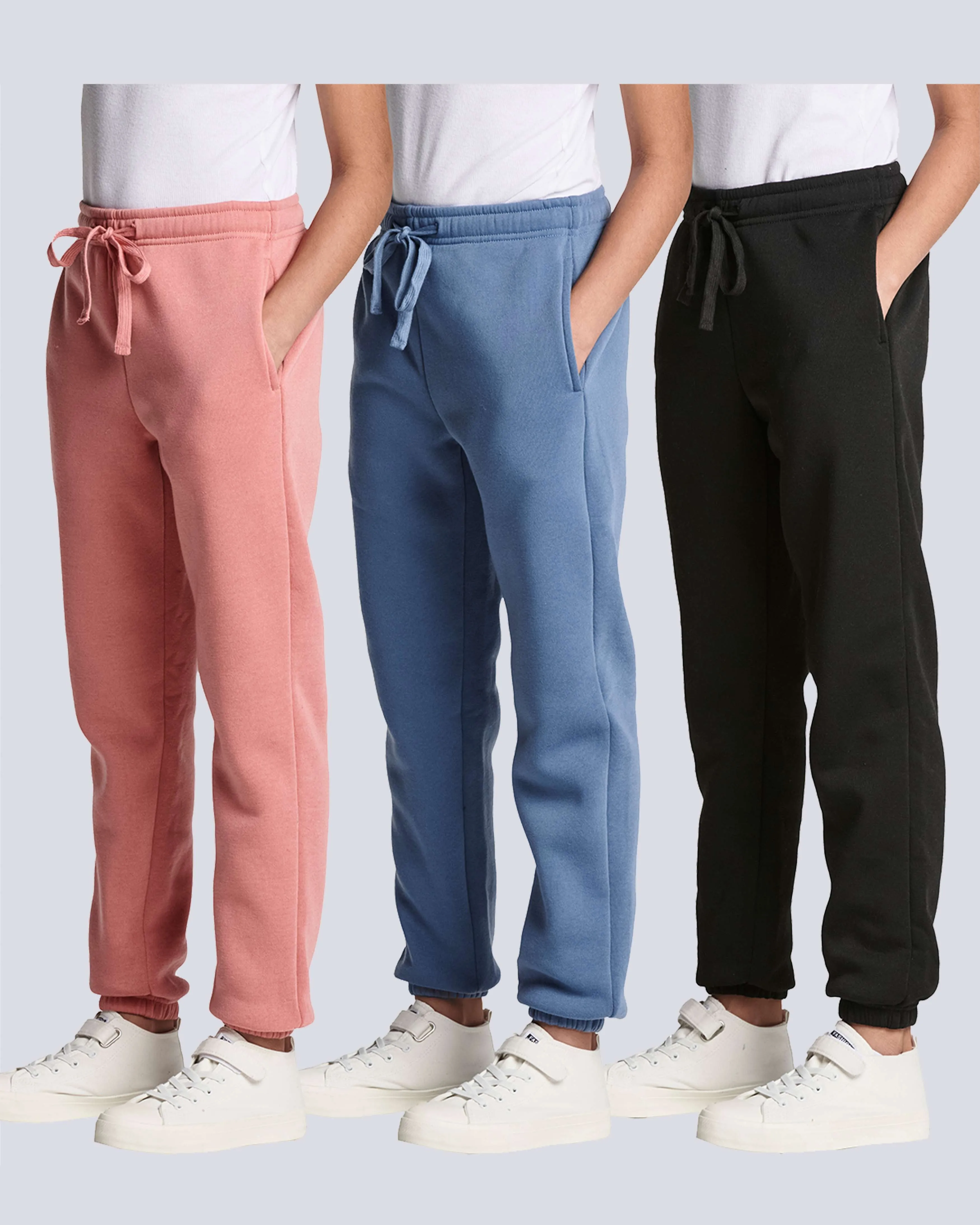 3 Pack: Girls' Active Fleece Jogger Pants