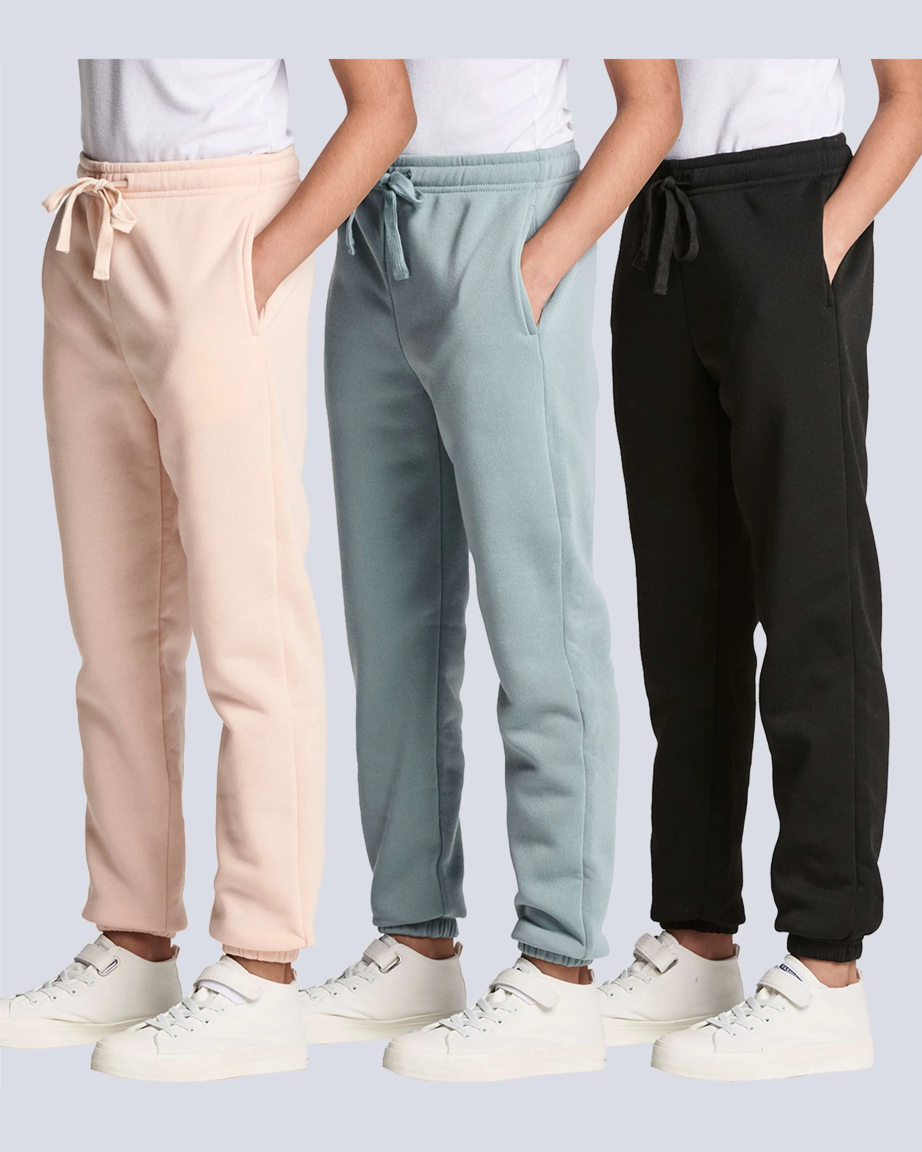 3 Pack: Girls' Active Fleece Jogger Pants