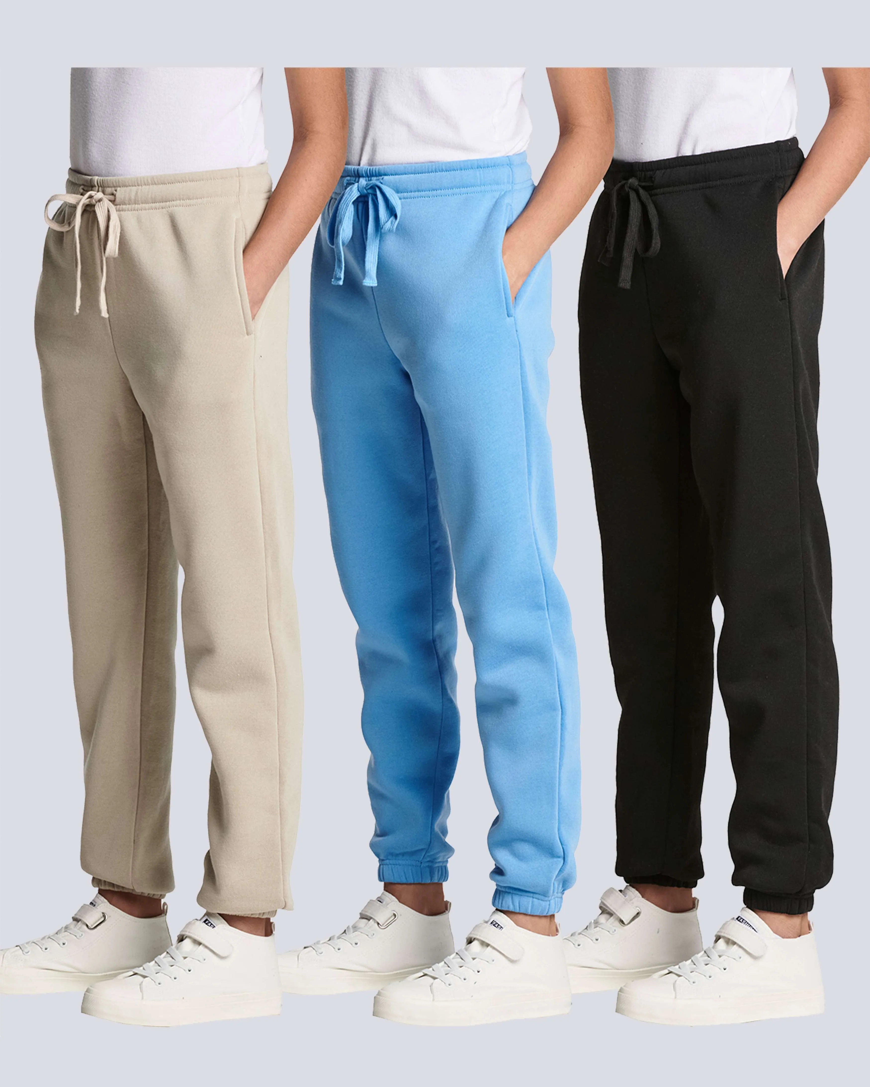 3 Pack: Girls' Active Fleece Jogger Pants