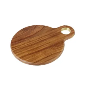 32.5cm Acacia & Brass Serving Board