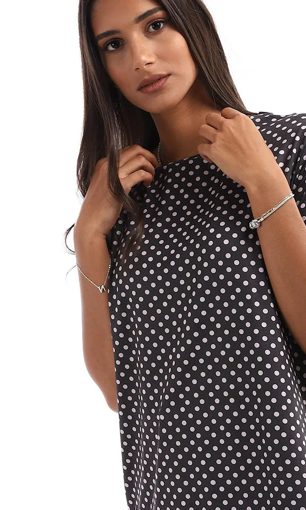 95033 Polka Dots Black & Nude Summer Tee