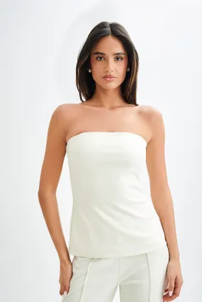 Antonia Strapless Cut Out Top - Ivory