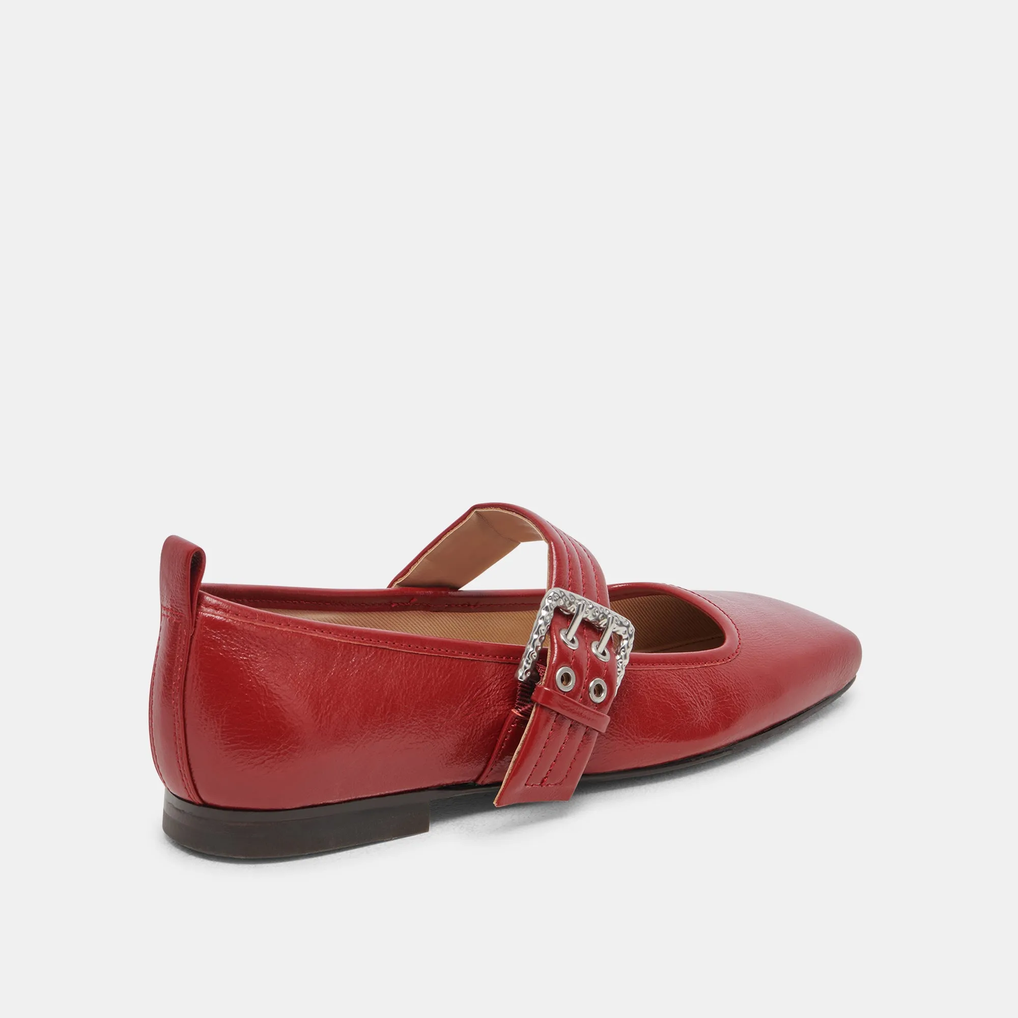 ARORA BALLET FLATS RED CRINKLE PATENT