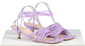 A.W.A.K.E MODE Purple Lilac Leather Strappy Kitten Heel Sandals UK 6 EU 39 👠