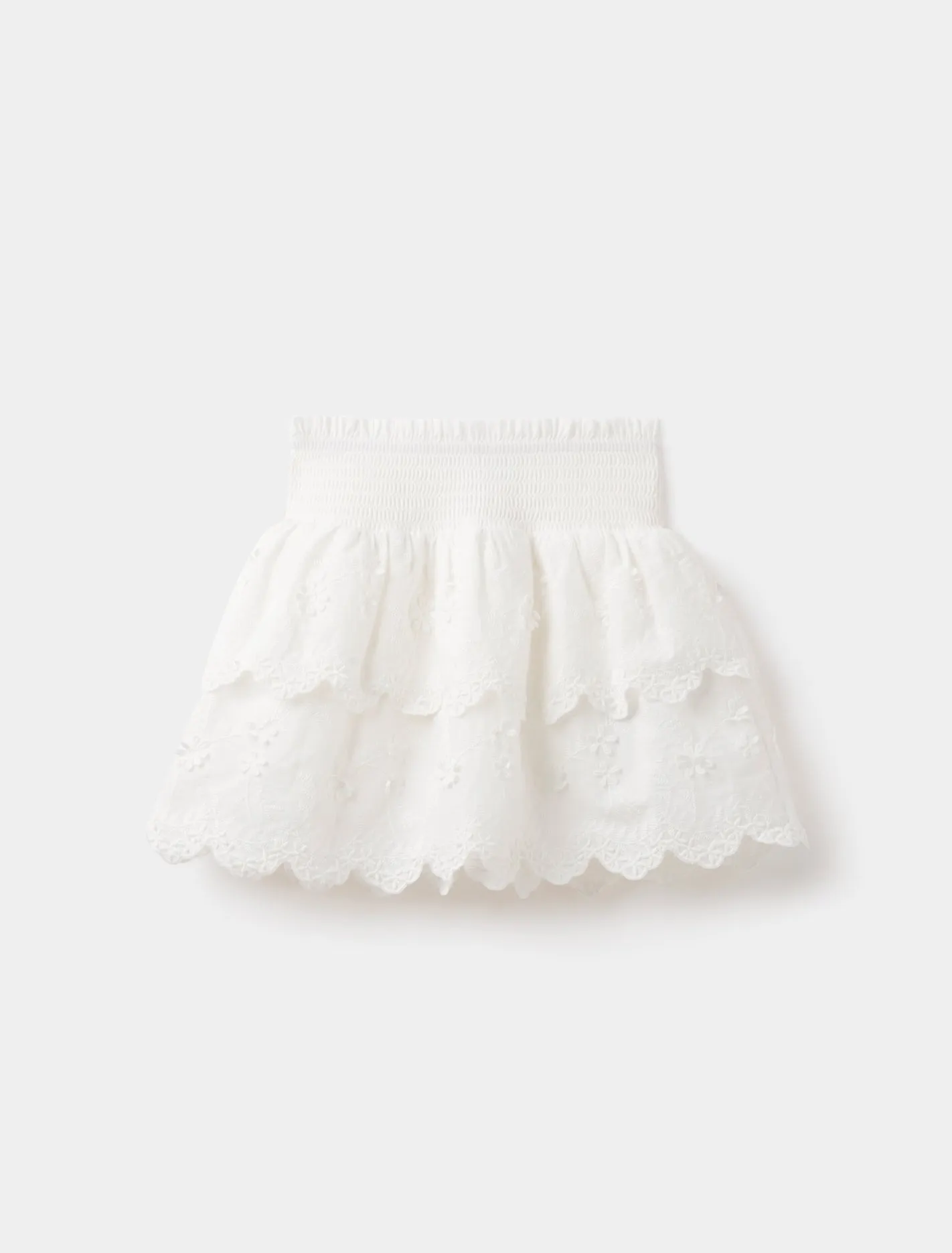 Billie Embroidered Shirred Girls Skirt