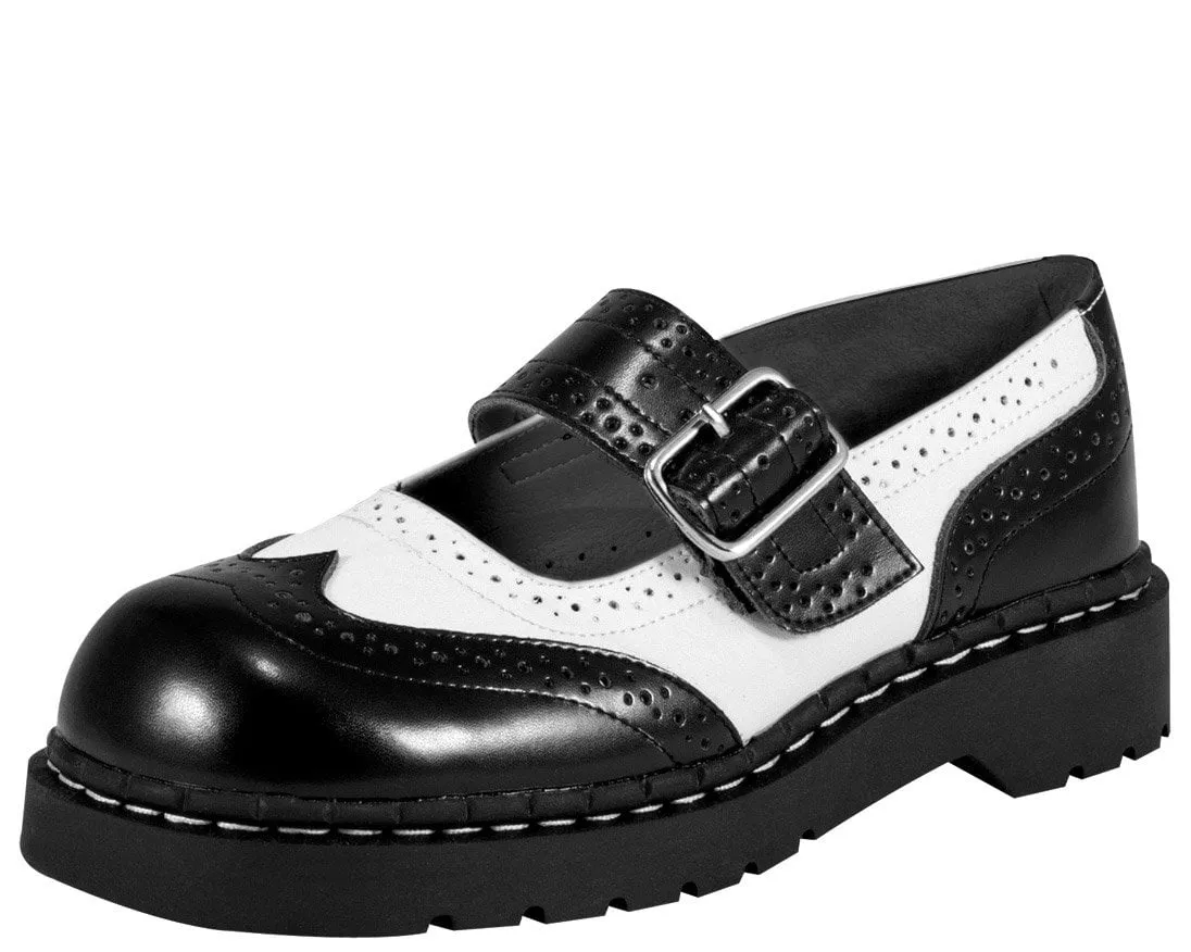 Black & White Brogue Mary Jane