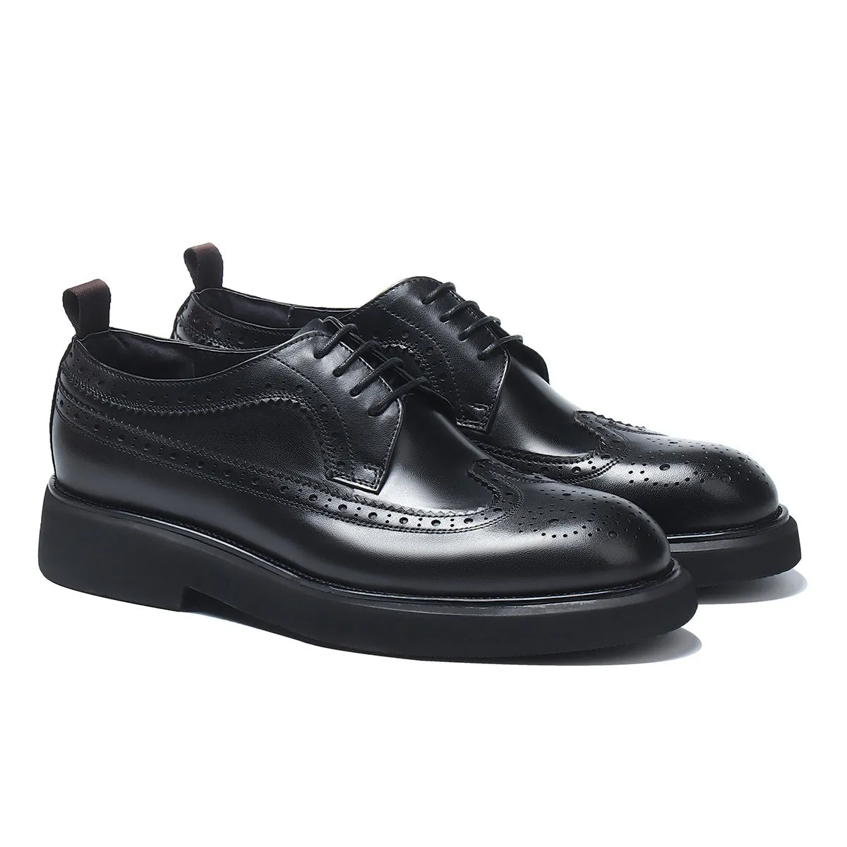 Black brogue oxford shoes