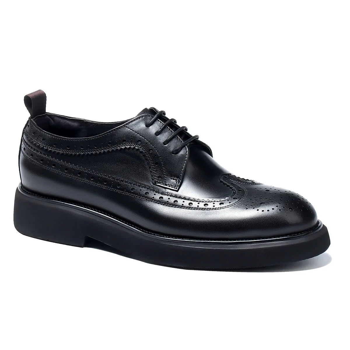 Black brogue oxford shoes