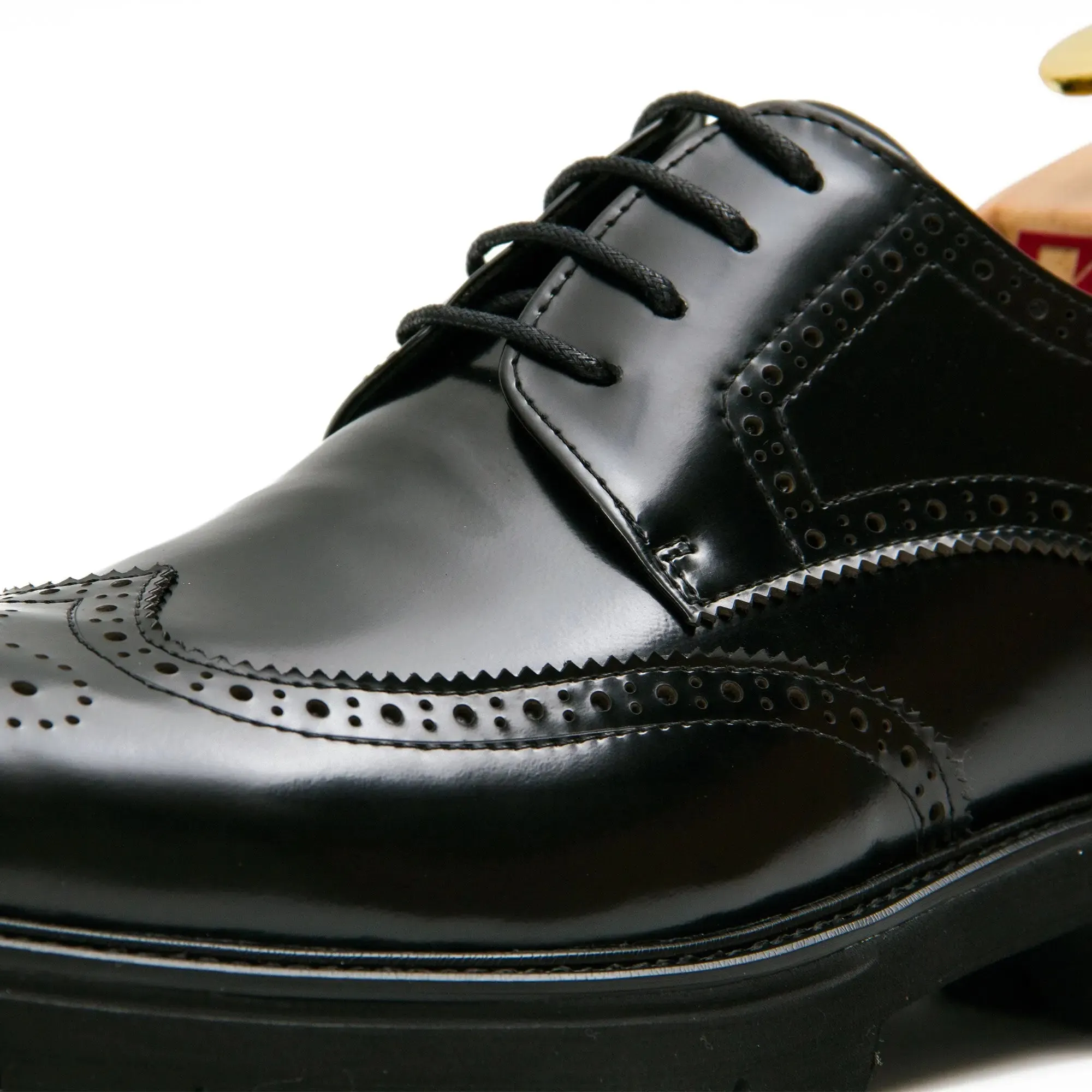 Black derby brogue shoes