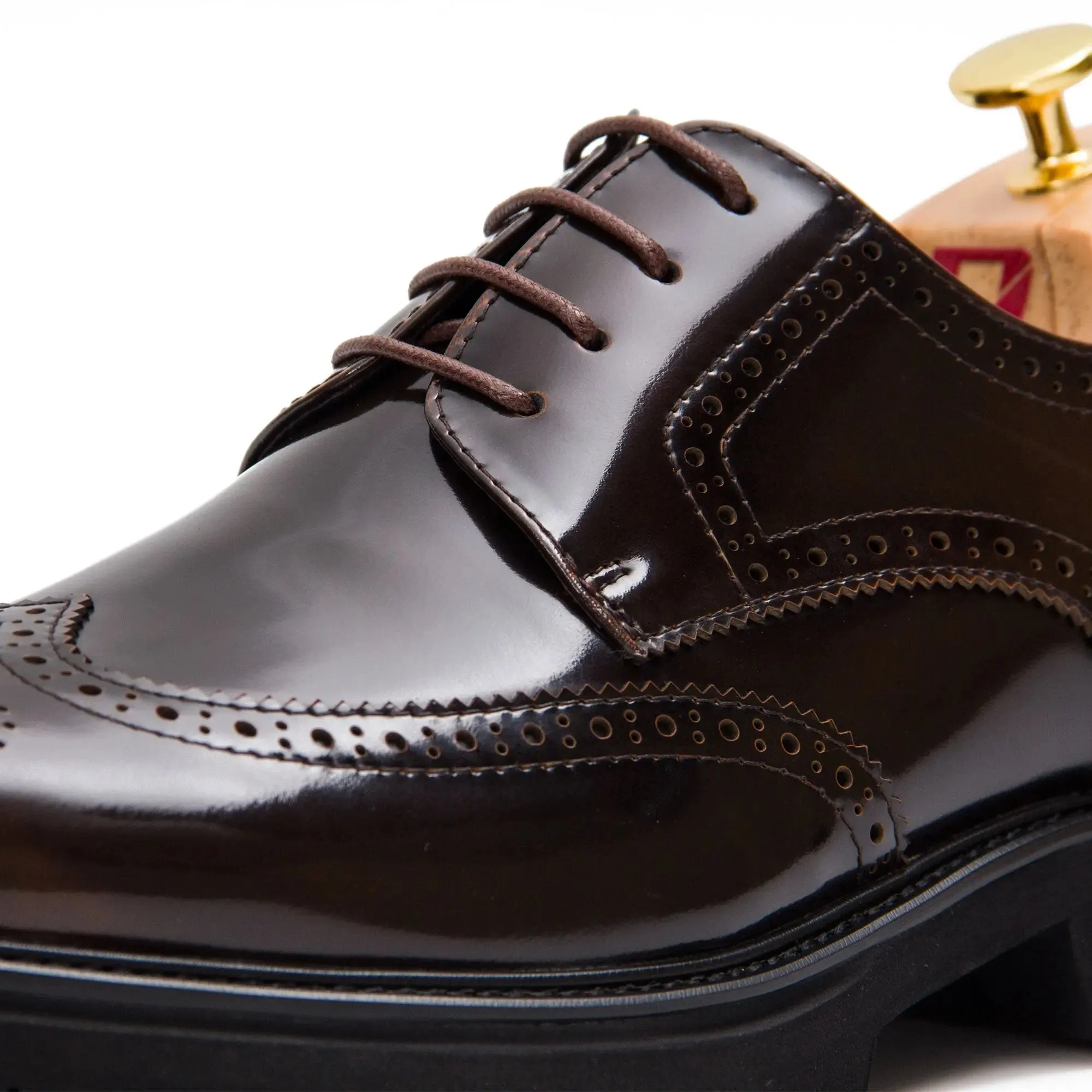 Black derby brogue shoes