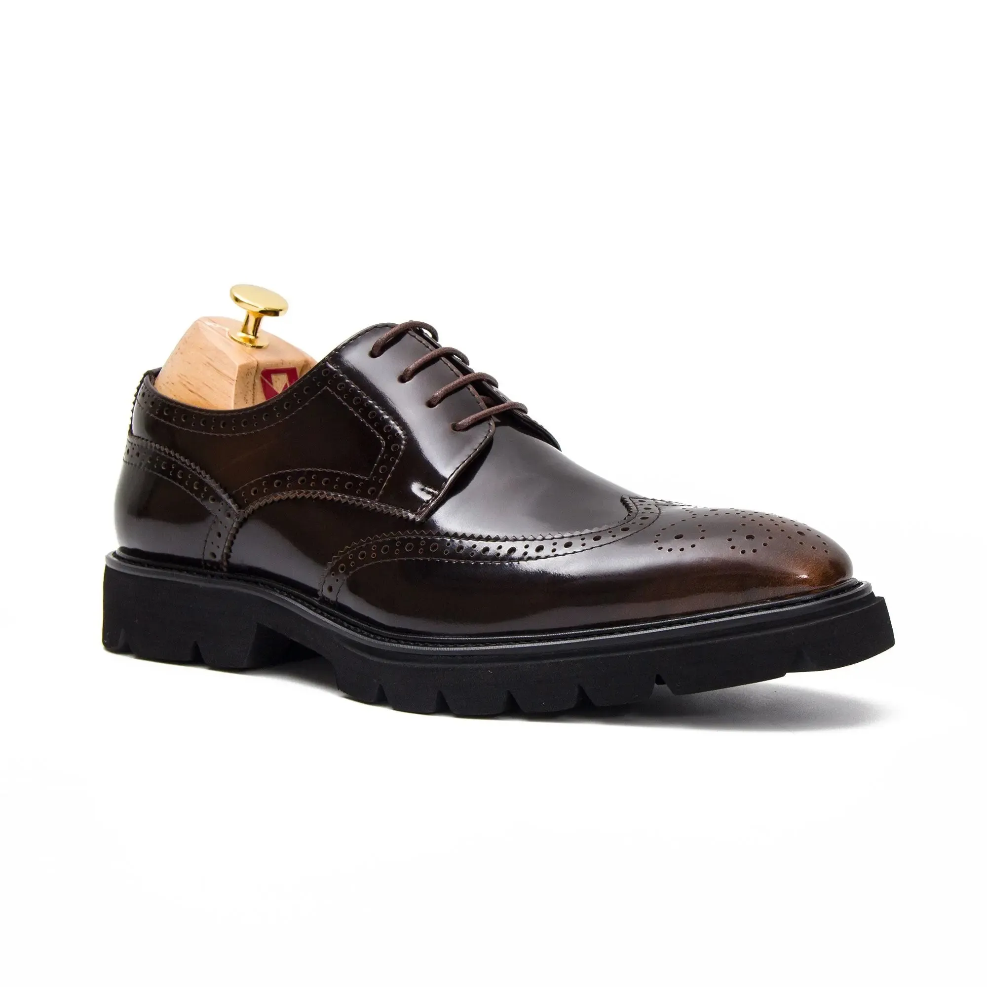 Black derby brogue shoes