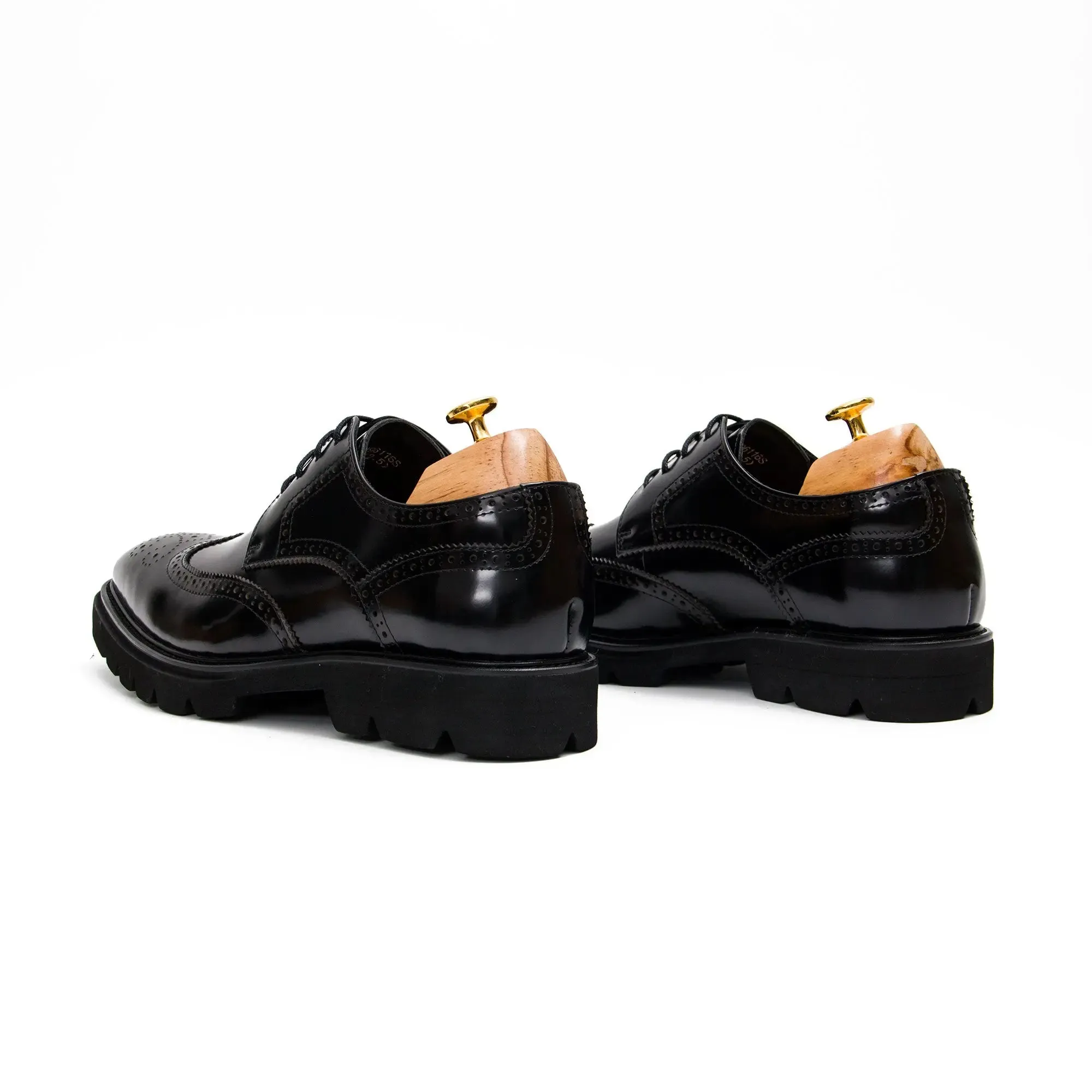 Black derby brogue shoes