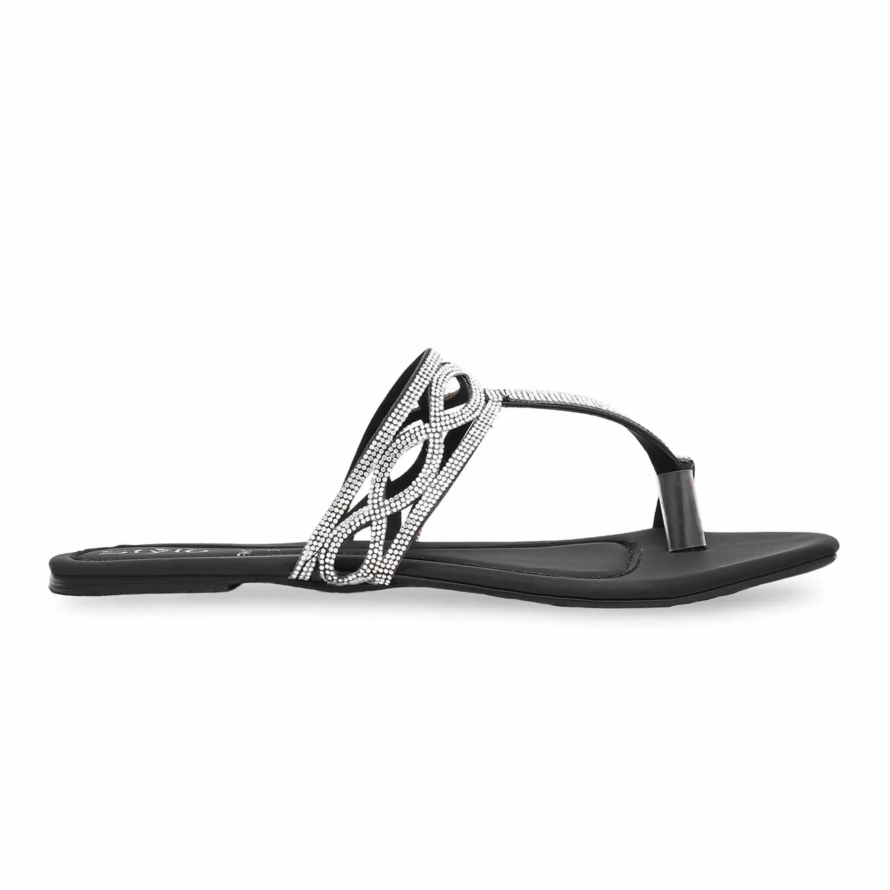 Black Fancy Chappal FN0741