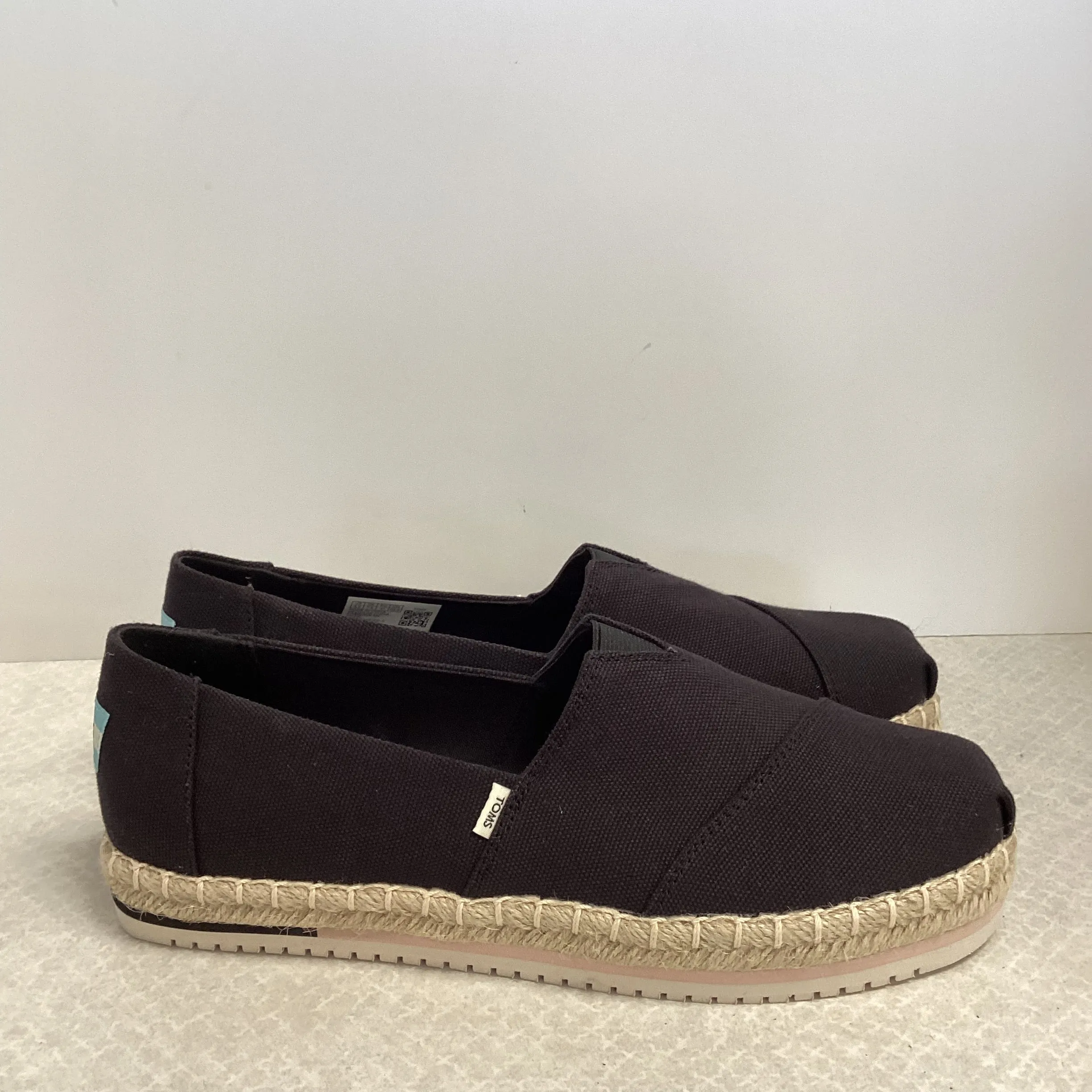 Black Shoes Flats Toms, Size 9.5