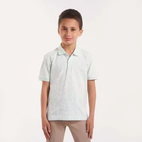 Boys all over print w/solid collar polo shirt (81)