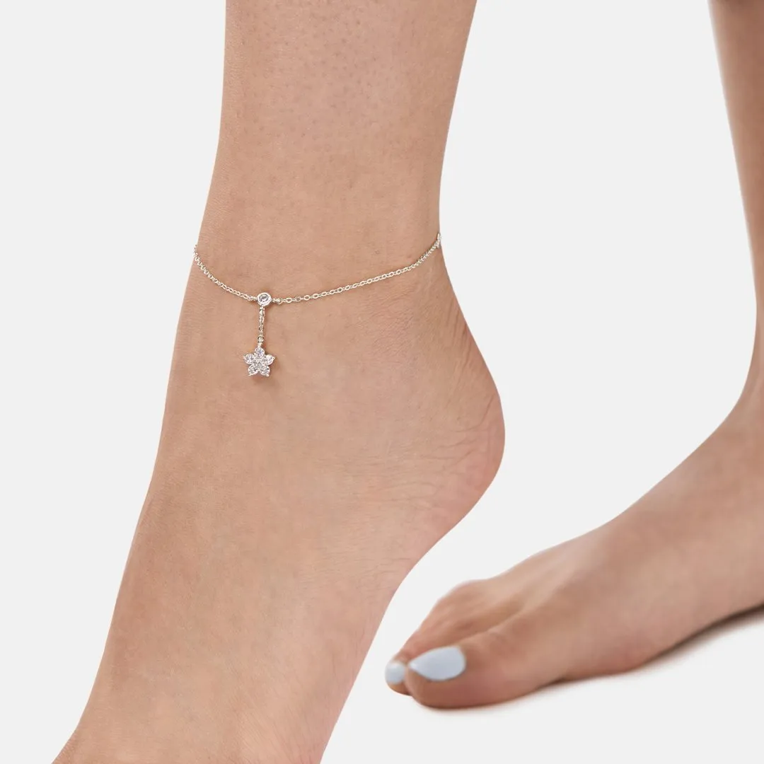 Brass 18k Rose Gold Nakshatra Chain Anklet For Women