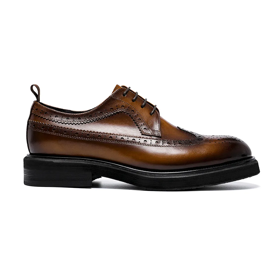 Brown leather brogue shoes