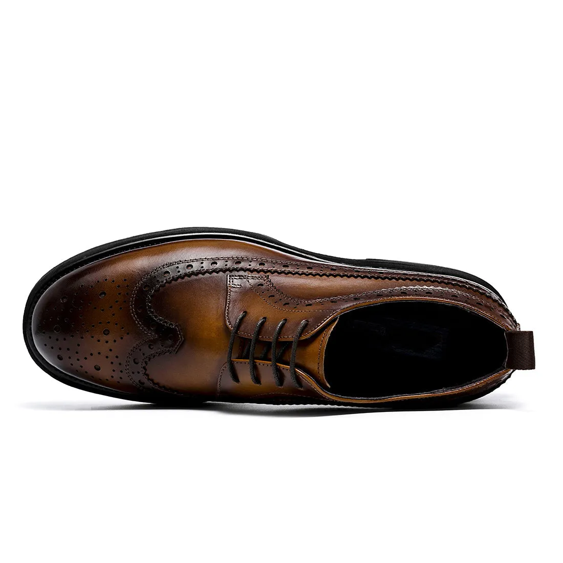 Brown leather brogue shoes