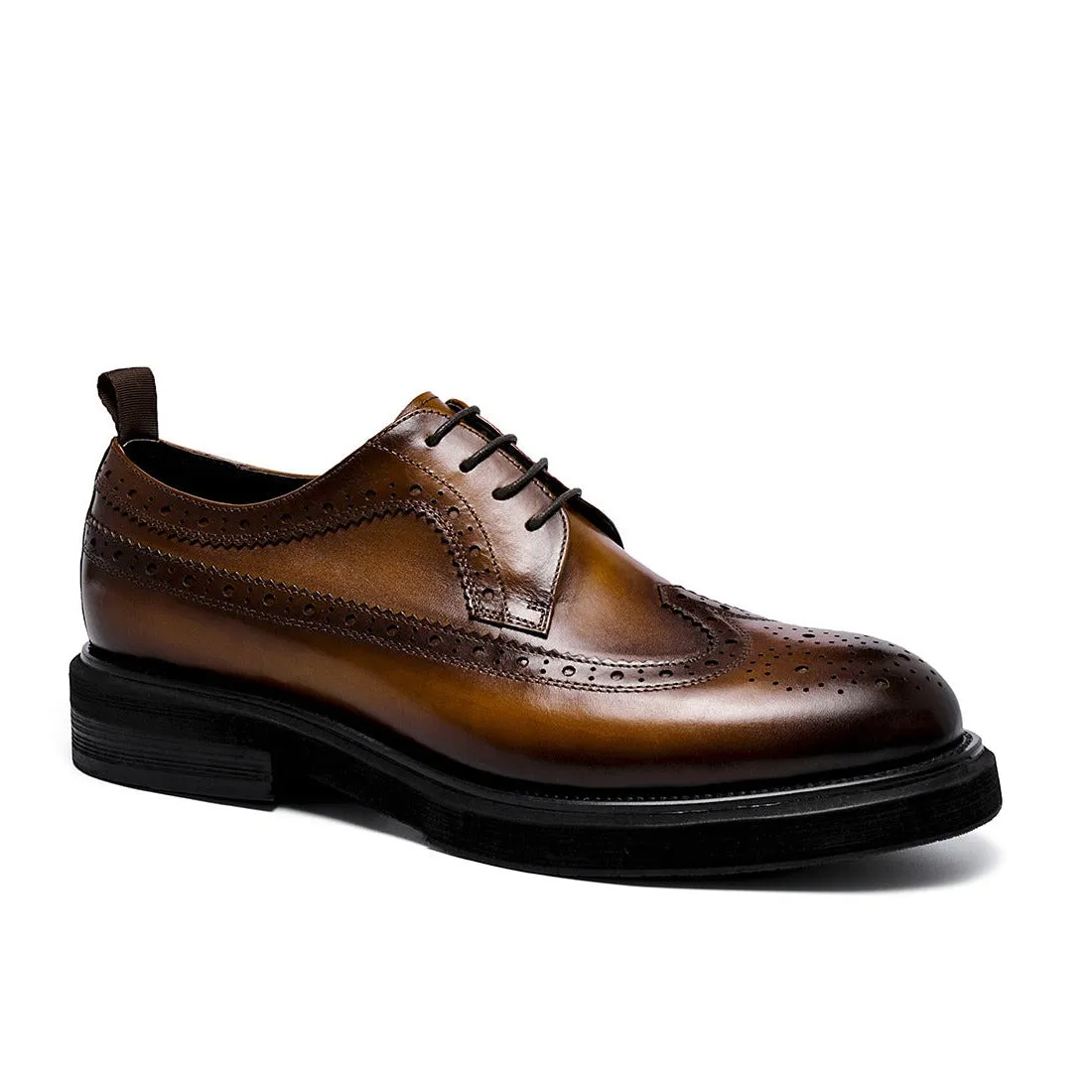 Brown leather brogue shoes