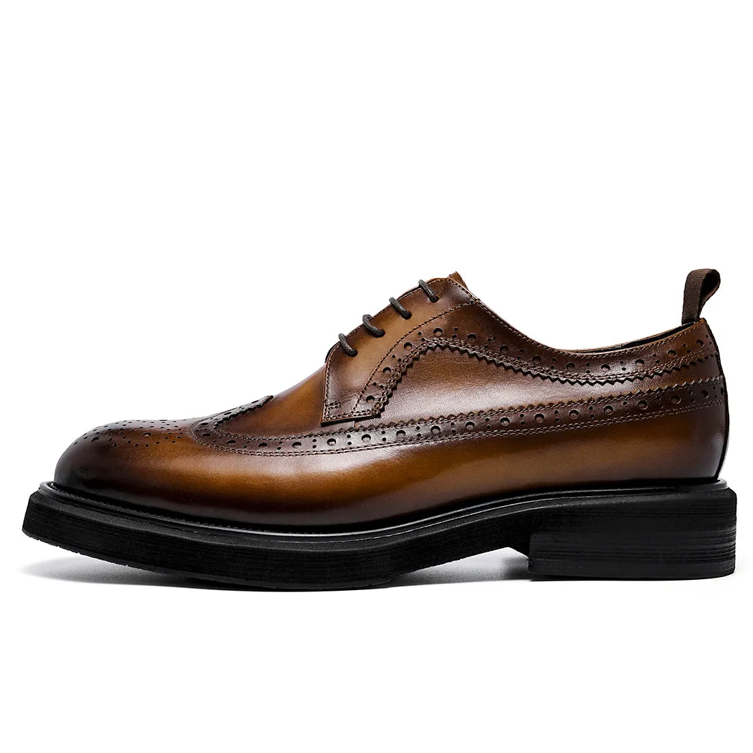 Brown leather brogue shoes