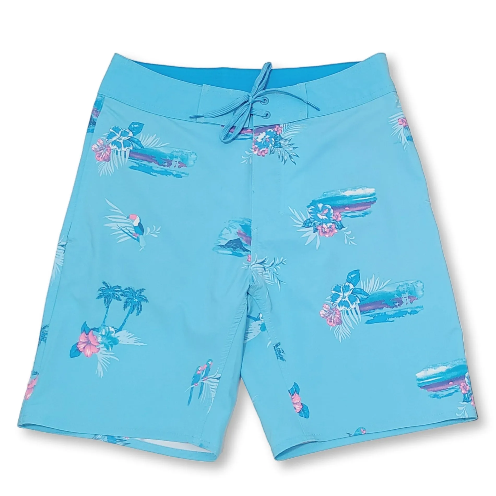 Burnside Men's Parrots Print Beach Trunks Swim Bottom Board Shorts