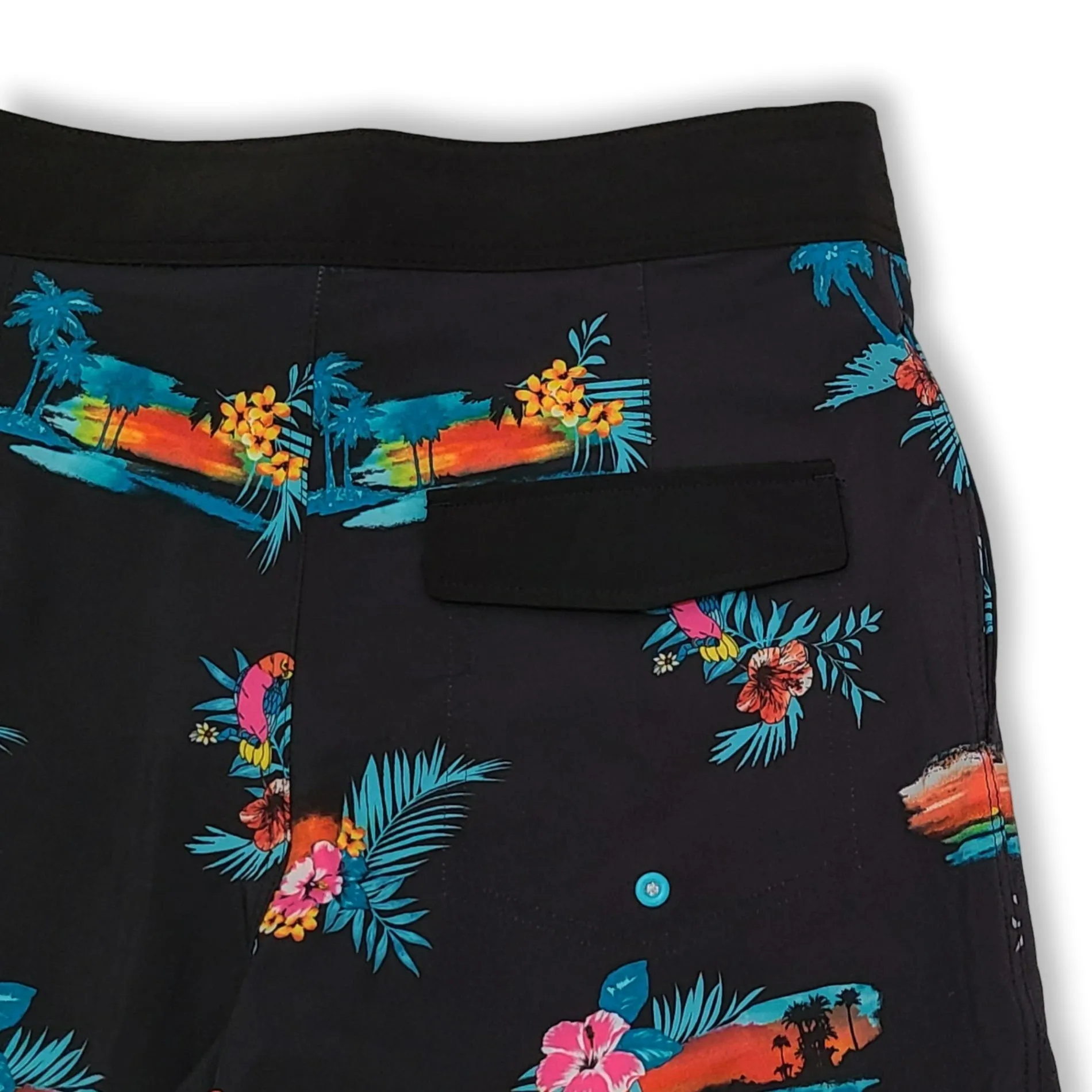 Burnside Men's Parrots Print Beach Trunks Swim Bottom Board Shorts