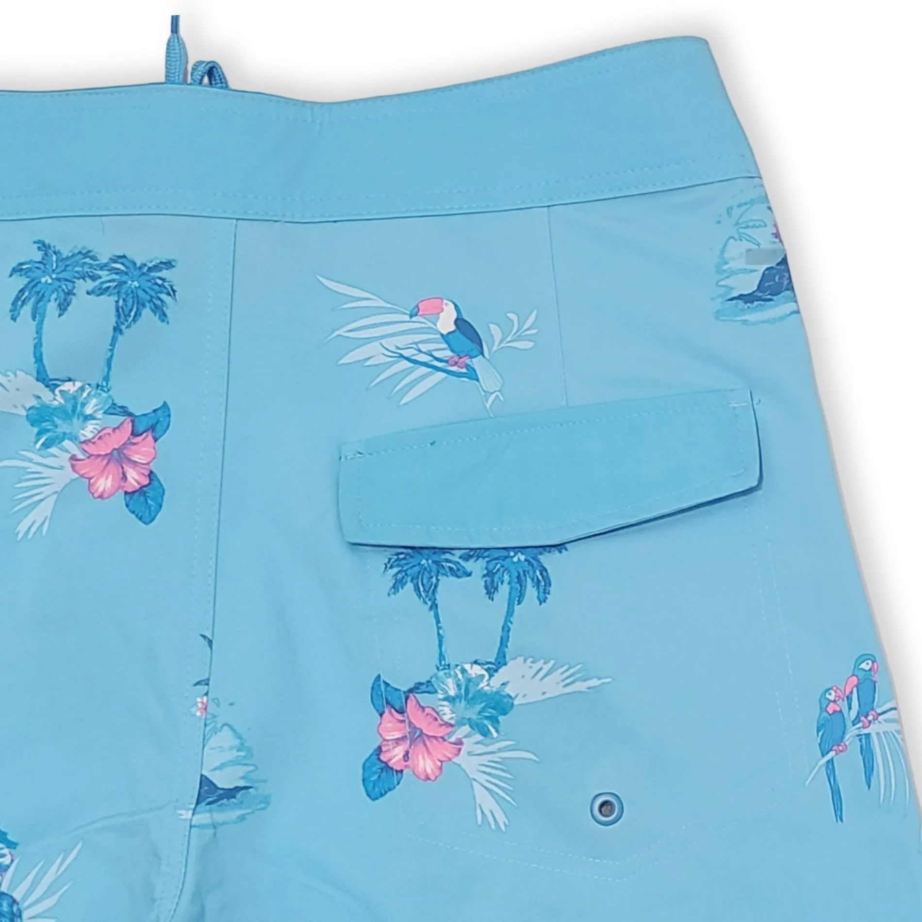 Burnside Men's Parrots Print Beach Trunks Swim Bottom Board Shorts