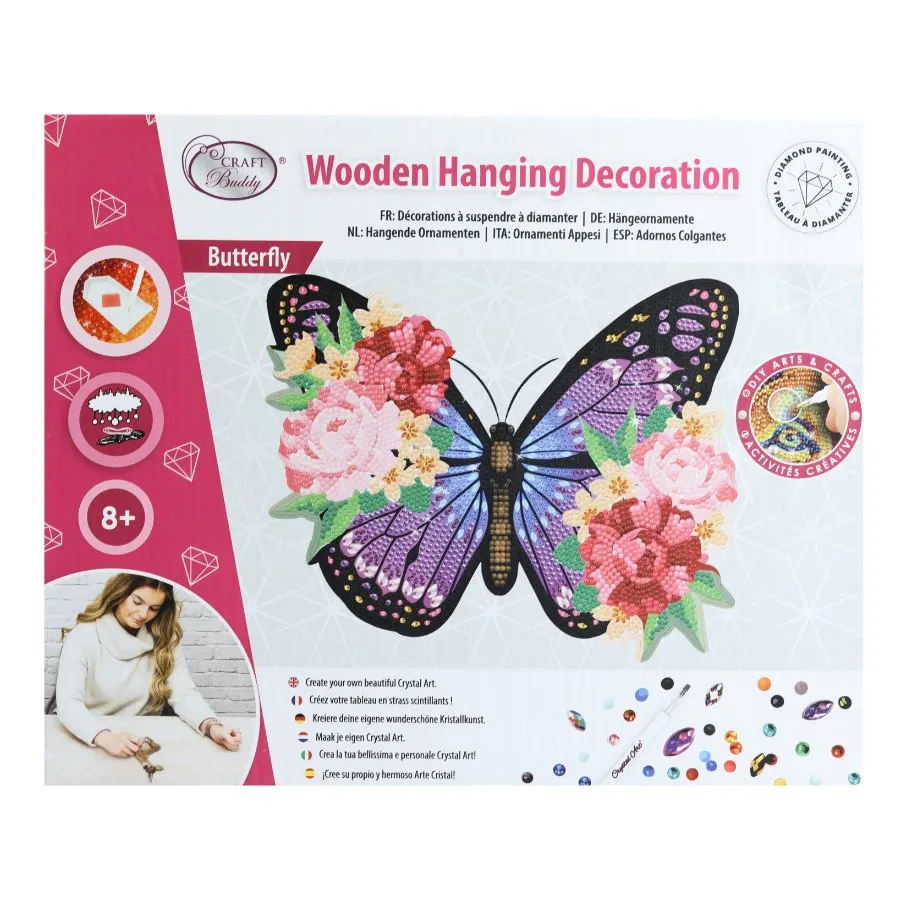 Butterfly Crystal Art Hanging Wooden Wall Decoration Kit