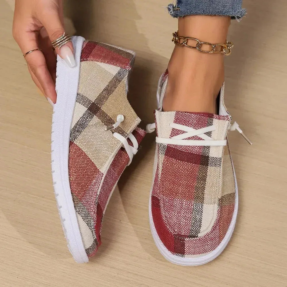 Canvas Shoes Woman Light Weight Slip-on Flat Sneakers Ladies Summer Breathable Cloth Loafers Design Espadrilles  Luxury Shoes