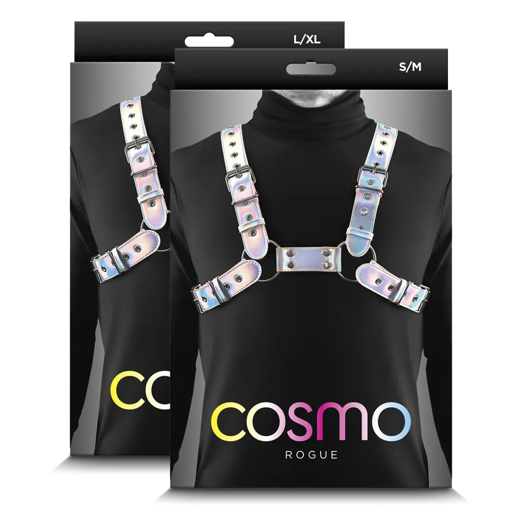 Cosmo Rogue Holographic Rainbow Bulldog Chest Harness