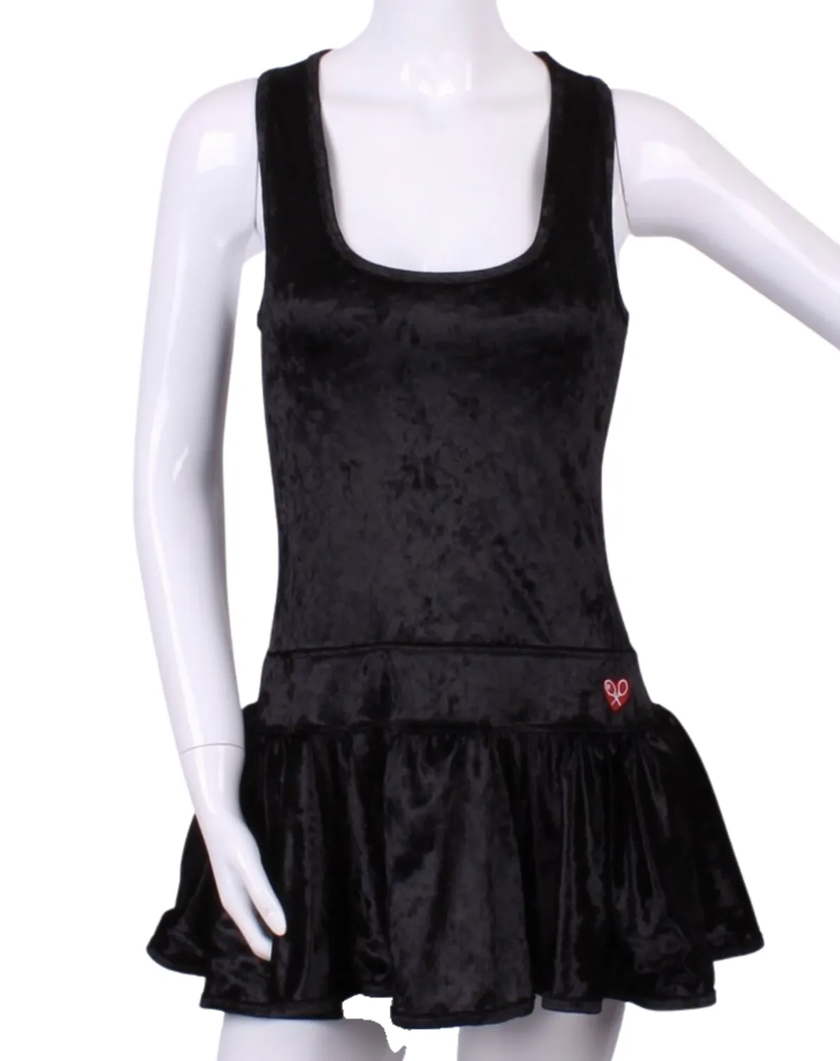 Crushed Black Velvet Sandra Dee Tennis Dress