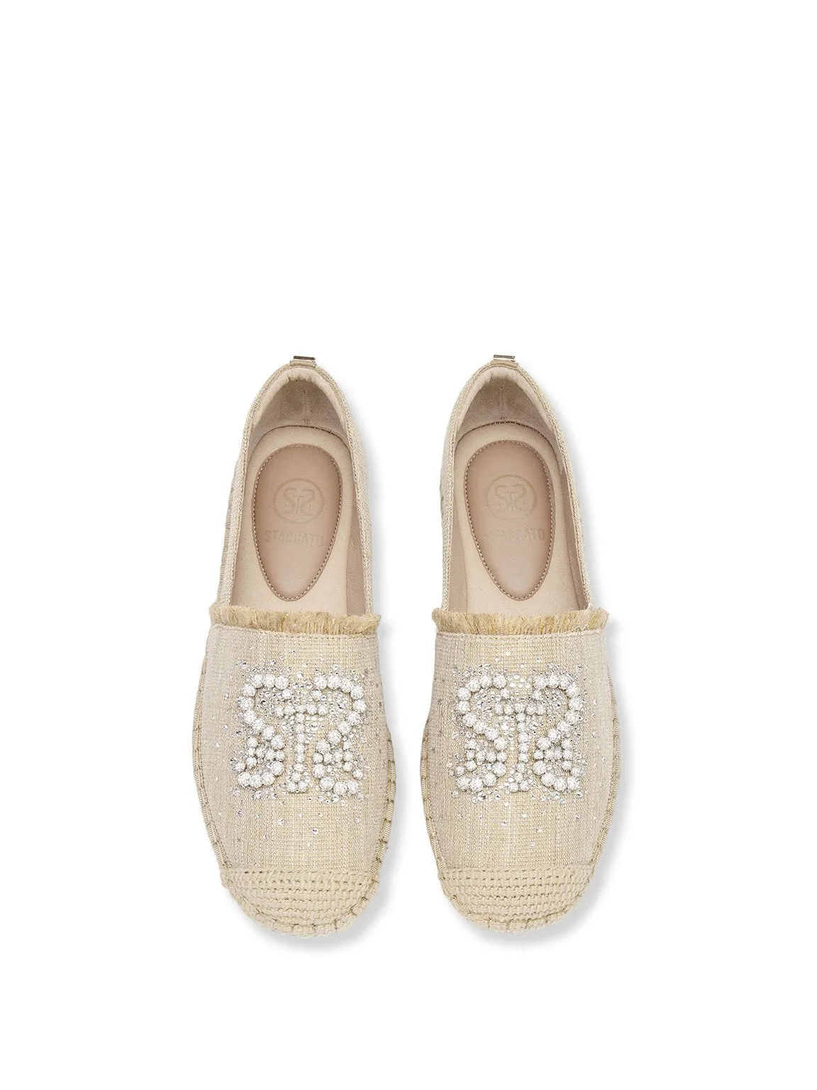 Crystal Pearl Beaded Espadrilles