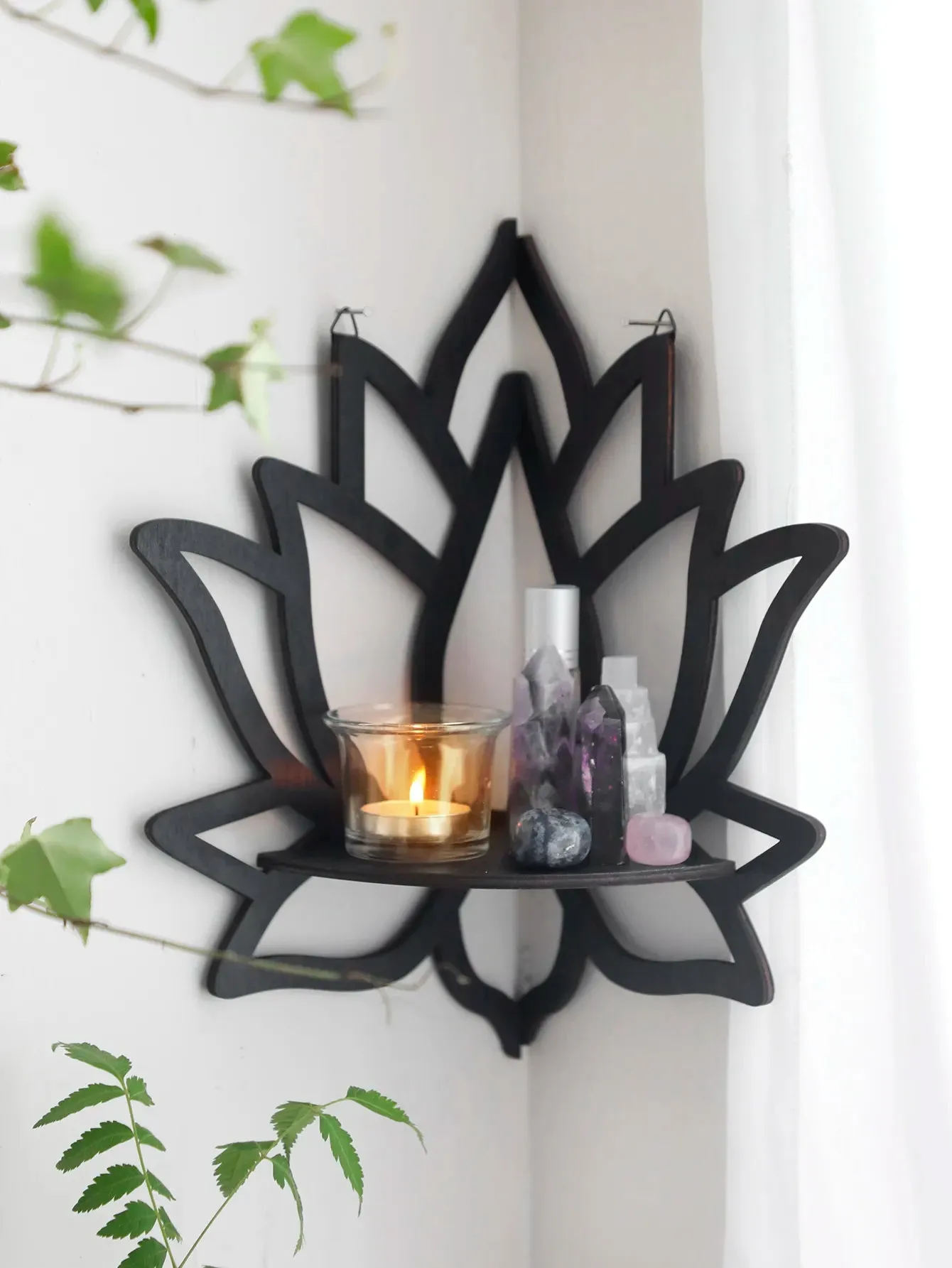 Crystal Wooden Butterfly Shelf