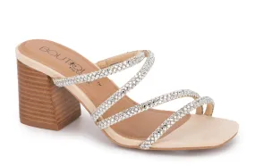 Dreamy Clear Jeweled Healed Sandal