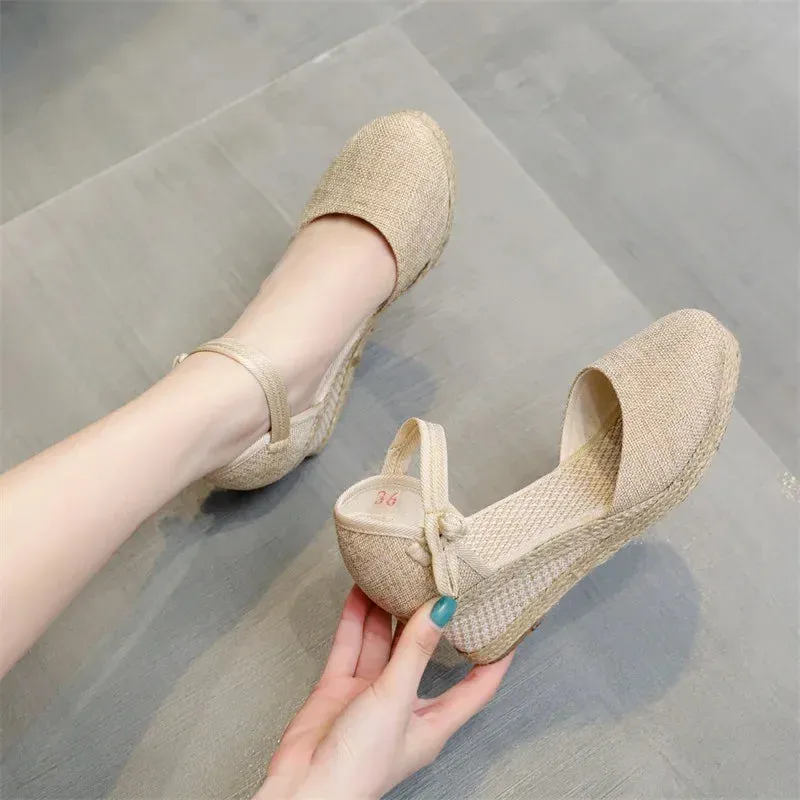 Espadrilles Wedges Woman Sandals Summer  New In Ladies Comfort Casual Shoes Party Sandals Footwear Zapatillas Mujer Verano