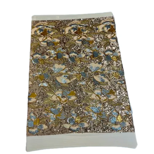 Gold Giselle Multicolor Floral Sequins Fabric