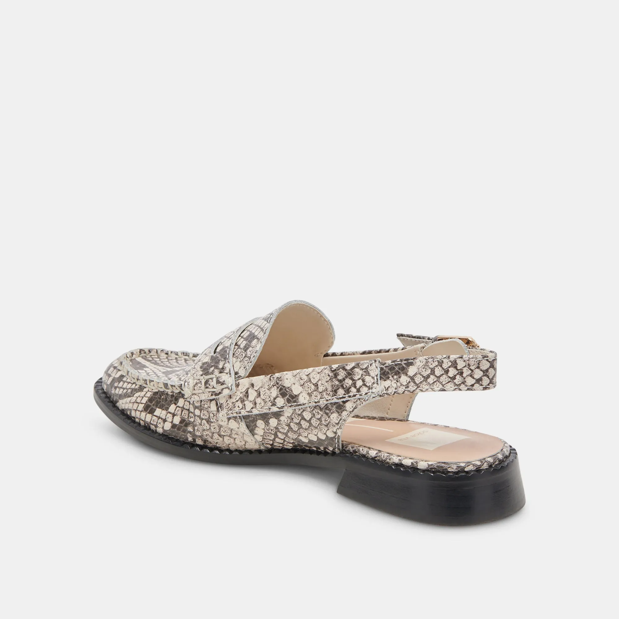 HARDI LOAFERS BLACK WHITE EMBOSSED SNAKE