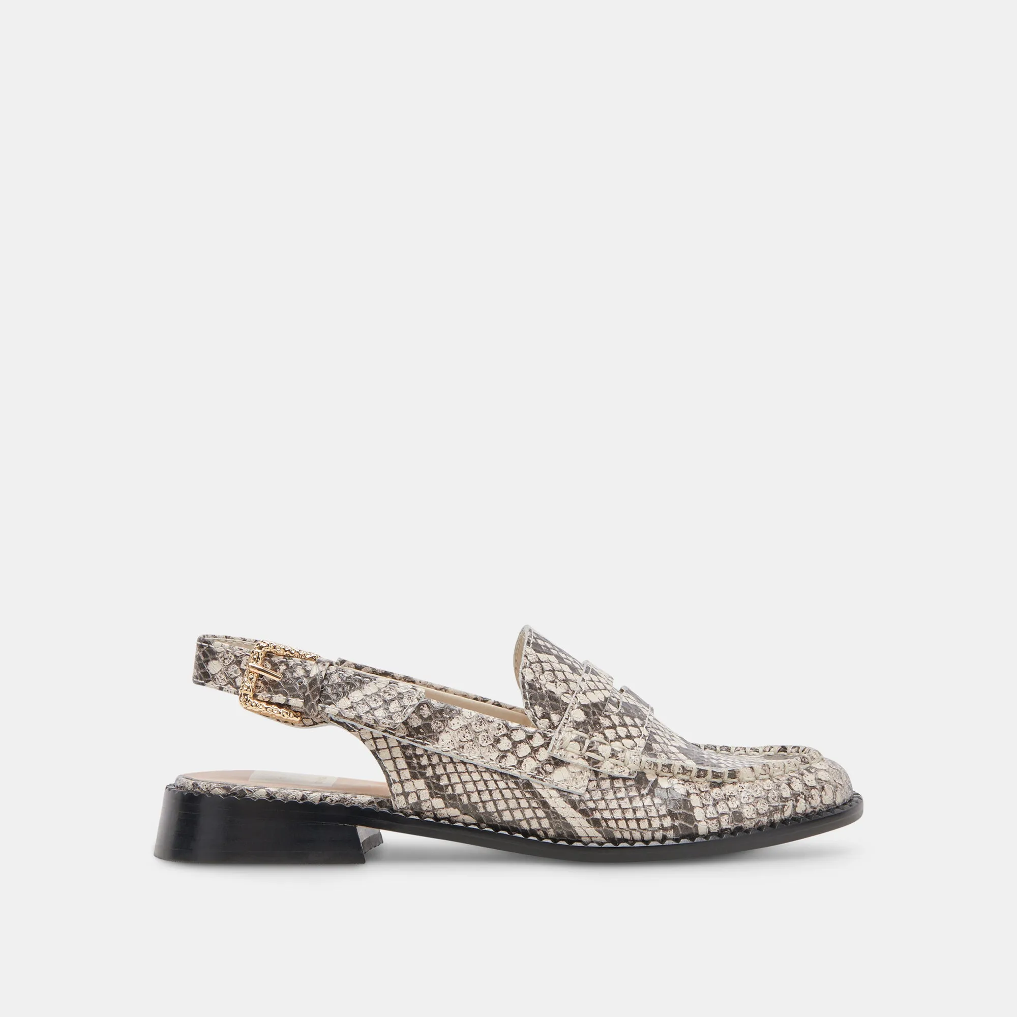 HARDI LOAFERS BLACK WHITE EMBOSSED SNAKE