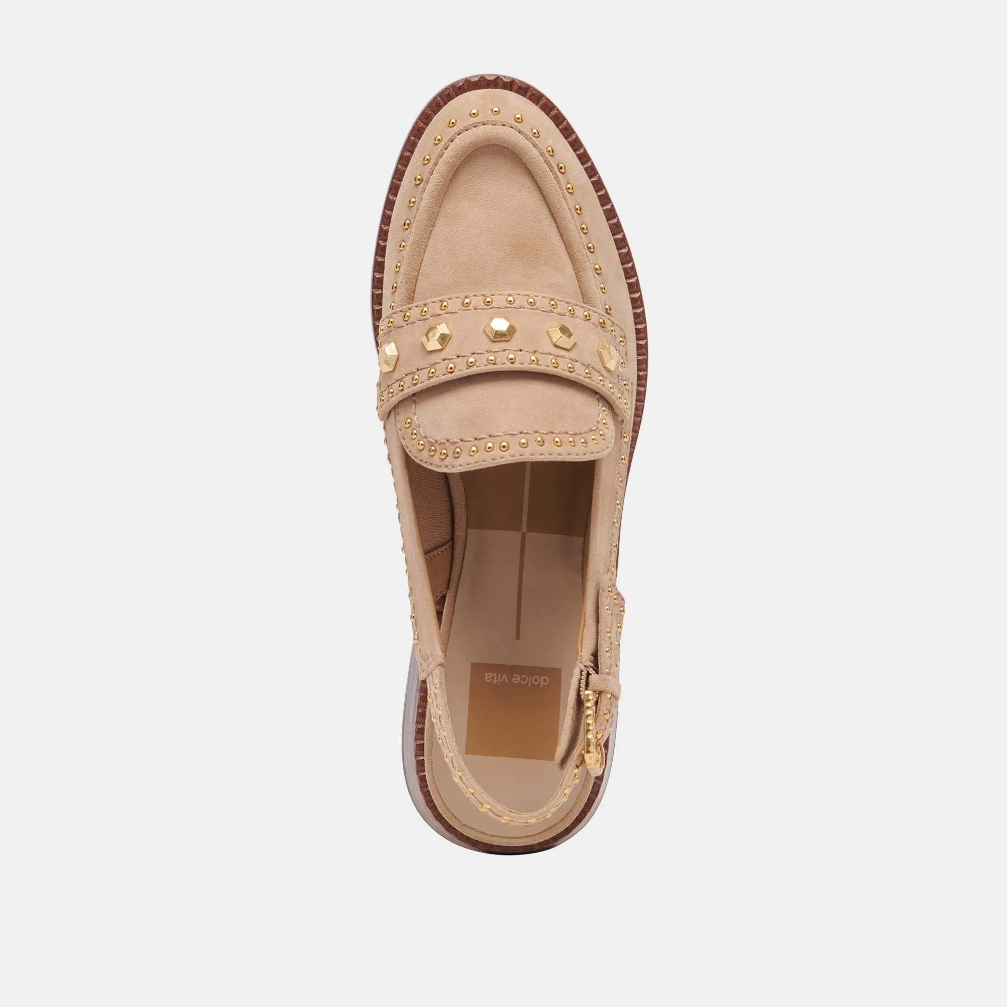 HARDI STUD LOAFERS CAMEL SUEDE