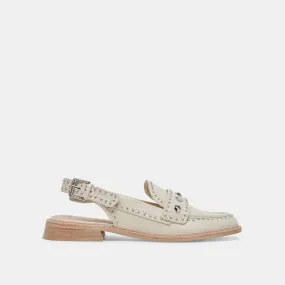 HARDI STUD LOAFERS IVORY CRINKLE PATENT