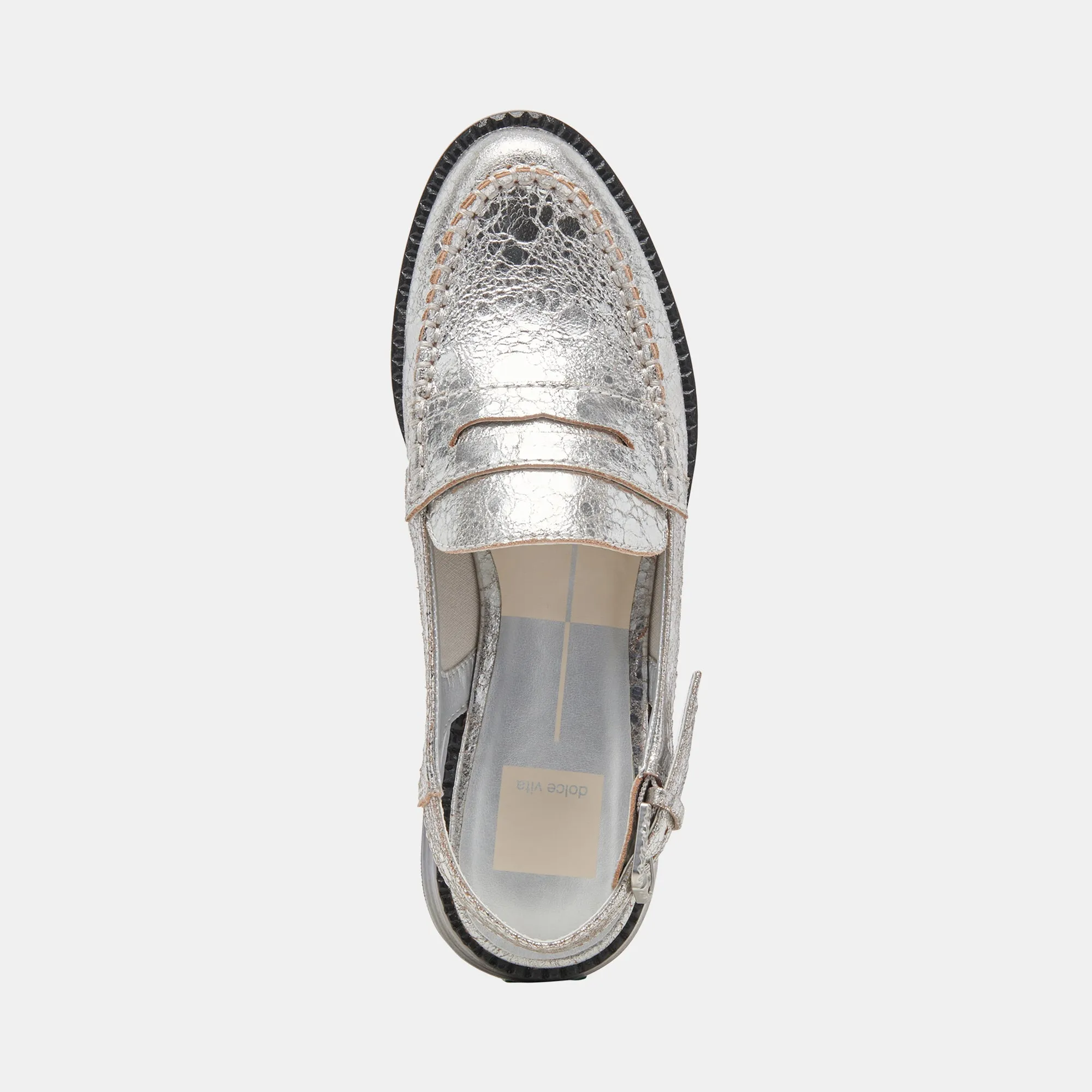 HARDI WIDE LOAFERS SILVER CRACKLED LEATHER