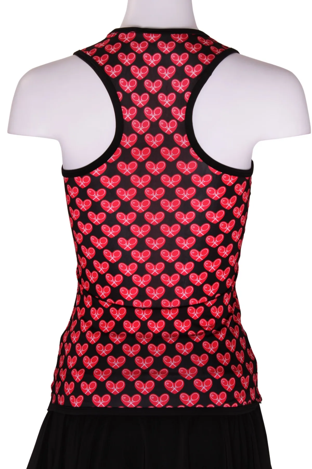 Limited Edition Mini Heart on Black Vee Tank Straight Back