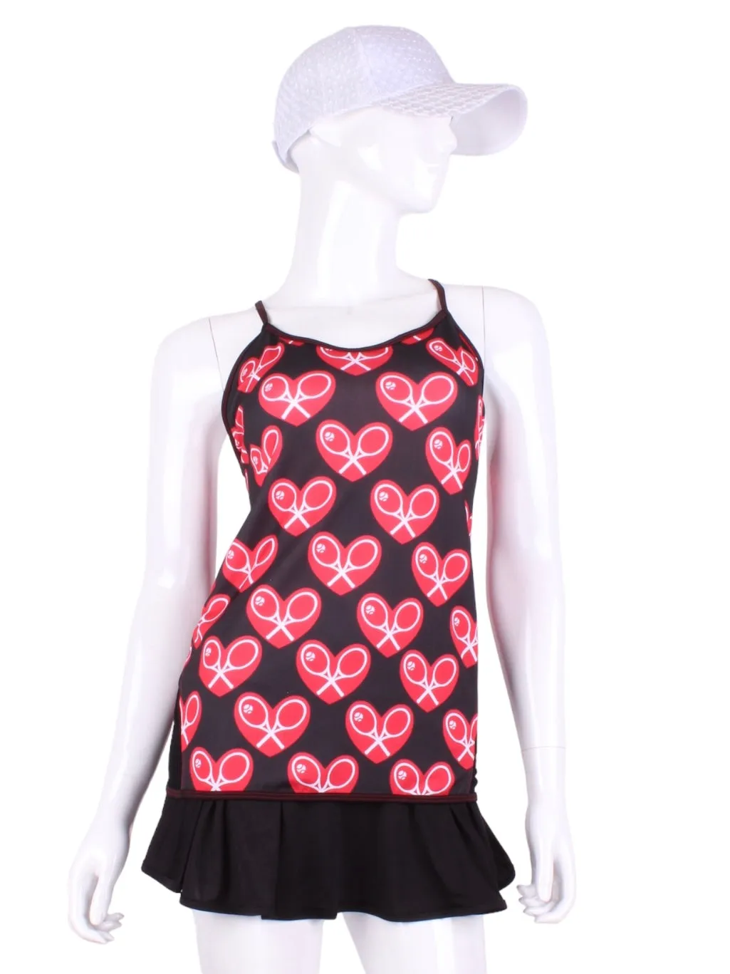 Limited Mid Heart   Black Mesh Tiny Tank