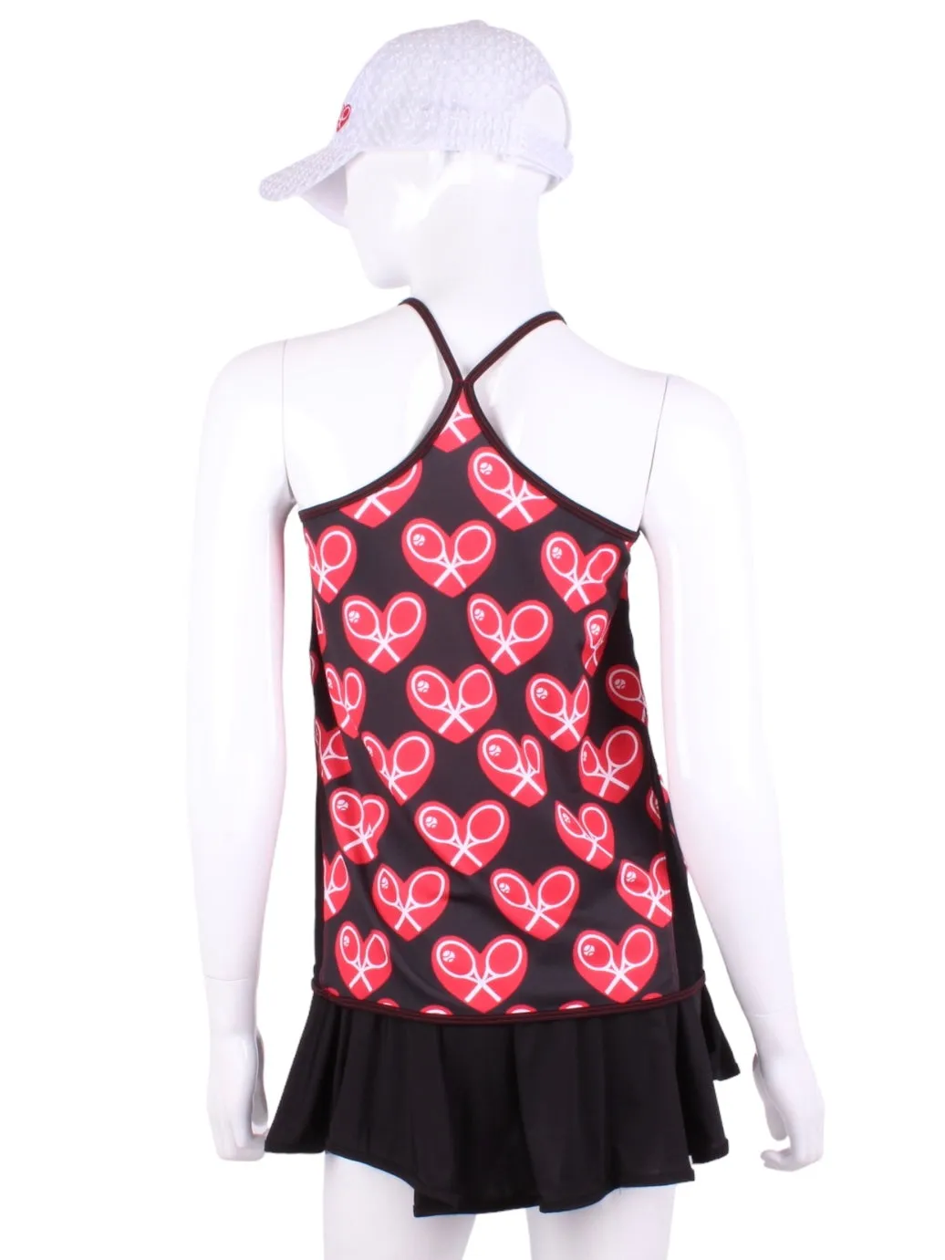 Limited Mid Heart   Black Mesh Tiny Tank