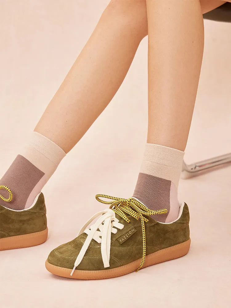 Maeve Double Laced Suede Sneakers