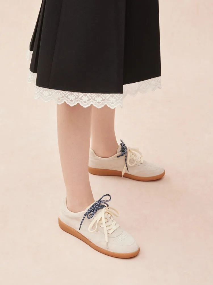 Maeve Double Laced Suede Sneakers