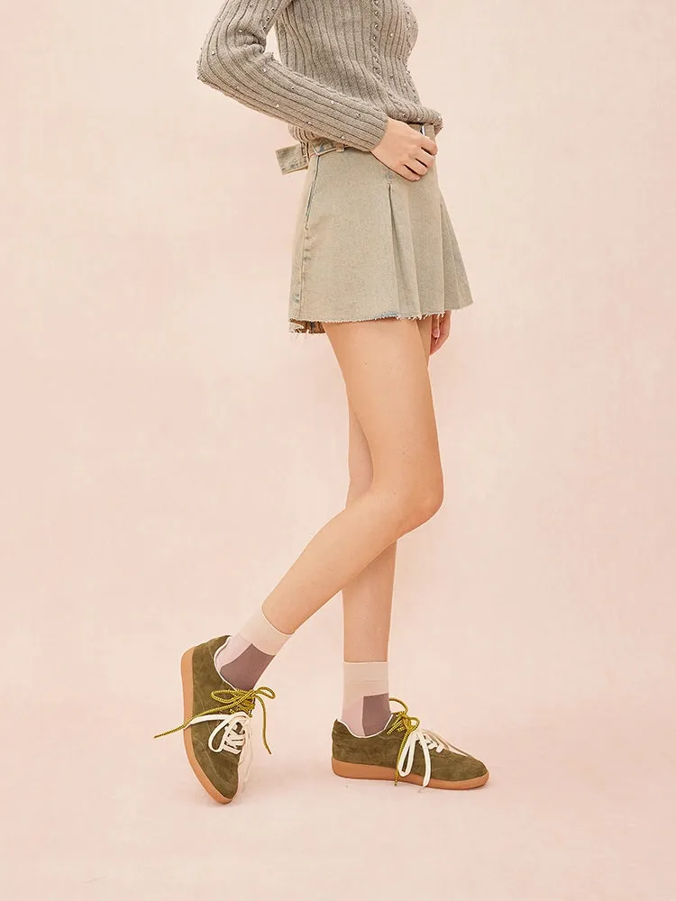 Maeve Double Laced Suede Sneakers